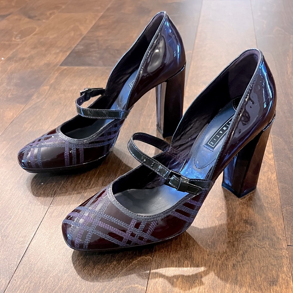 Vic Matie Patent Leather Maroon Heels, Made in Italy, Women’s Size 6.5